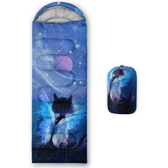 Lightweight Warm 3-Season Semi-Rectangular Sleeping Bag for 1 Person – Waterproof Polyester, Compression Sack Included, 90"L x 31"W, Comfort Rated 0 ° C to 25 ° C