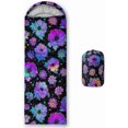 thumbnail image 1 of Lightweight Warm Semi-Rectangular 3-Season Sleeping Bag with Compression Sack for Camping and Hiking – A-Flower Color, 1-Person, Waterproof, Zipper Closure, 1 of 8