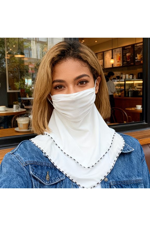 Lightweight Washable Full Face Mask for Women Breathable Fabric with Adjustable Ear Loops for Cycling, Hiking, Running & Beach Outings