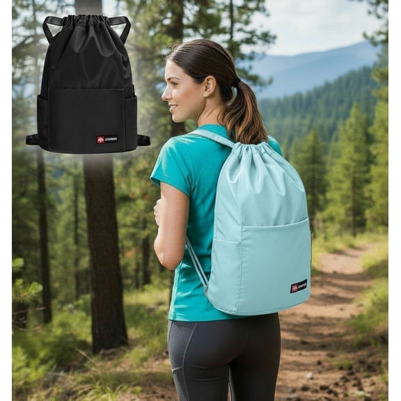 Lightweight Waterproof Drawstring Sports Backpack Gym Sack for Men Women Travel Running