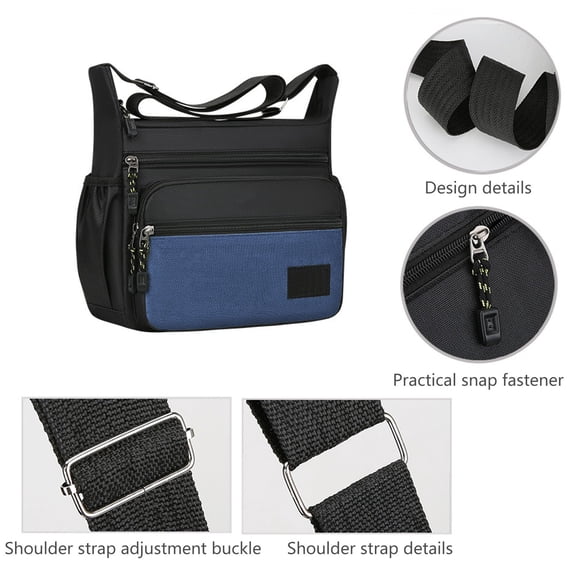 Lightweight Waterproof Nylon Crossbody Bag for Men, Multi-Functional Shoulder Messenger Bag with Adjustable Strap & Multi-Pockets, for Work, Sports & Daily Commute,Blue