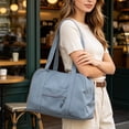 thumbnail image 1 of Lightweight Waterproof Nylon Luggage Bag for Women, Large Capacity Travel Crossbody Purse with Reinforced Handles, Handheld Commute Cloth Bag for Weekend Getaway Gym and Daily Use, 1 of 6