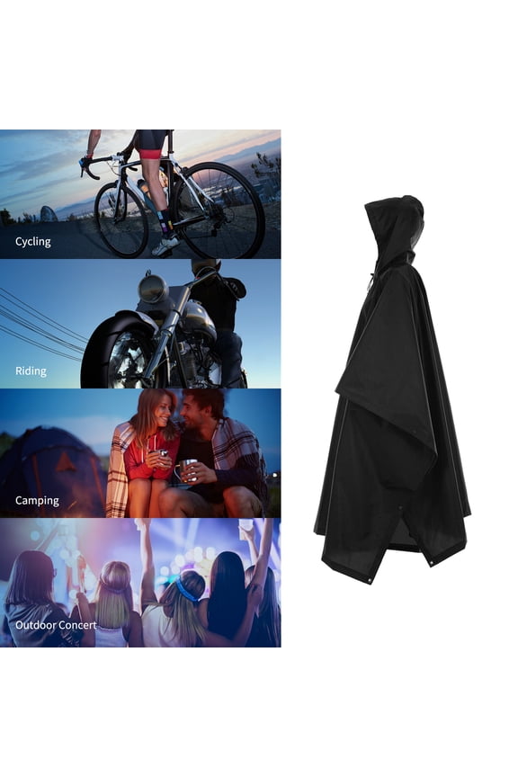 Lightweight Waterproof Rain Poncho, Hooded Rain Coat With Adjustable Drawstring, Picnic Mat Blanket, Sun Shelter For Camping Hiking Climbing