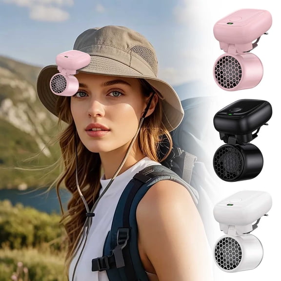Lightweight Wearable Clip On Hat Shirt Mini Fan, Portable Outdoor Sports Cooling Device, Compact Clip Cooler for Golf Fishing Festival Outdoor Working Summer Usage, Pink