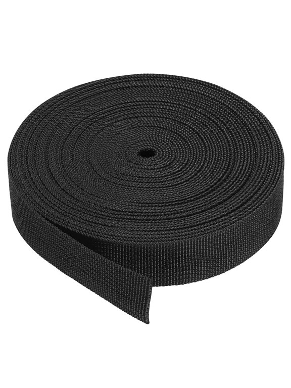 Lightweight Webbing Strapping 1 Inch 10 Yards Black for DIY Repair, Crafts