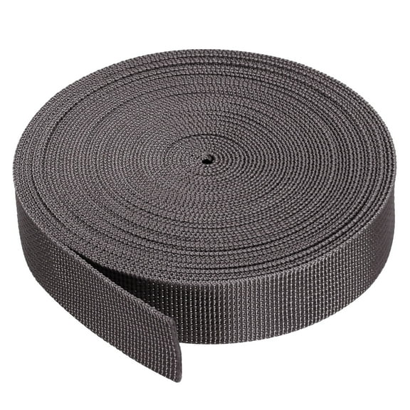 Lightweight Webbing Strapping 1 Inch 10 Yards Dark Grey for DIY Repair, Crafts
