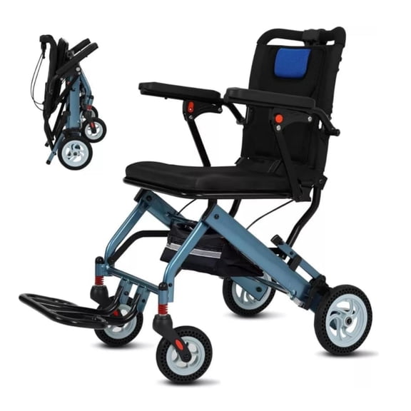 Lightweight Wheelchair - 20Lbs Lightweight Wheelchair Foldable with Aviation Aluminum Frame - Holds 220LBS for Seniors, Daily Use, and Travel,Vibration Damping Design