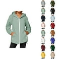 thumbnail image 1 of Lightweight Windbreaker for Women Outdoor Hiking Travel Long Sleeve Zip Up Hooded Casual Jacket with Pockets Outerwear, 1 of 4