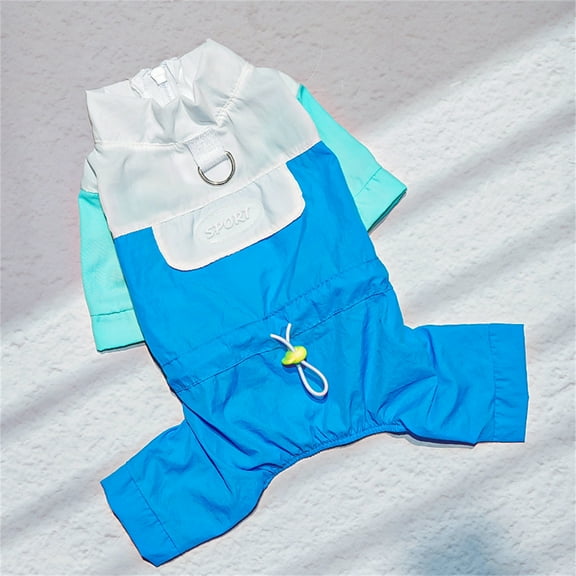 Lightweight Windproof Pet Jacket For Dogs And Cats - Blue Xs Size With Breathable Fabric And Adjustable Drawstring, Ideal For Outdoor Walks And Daily Wear