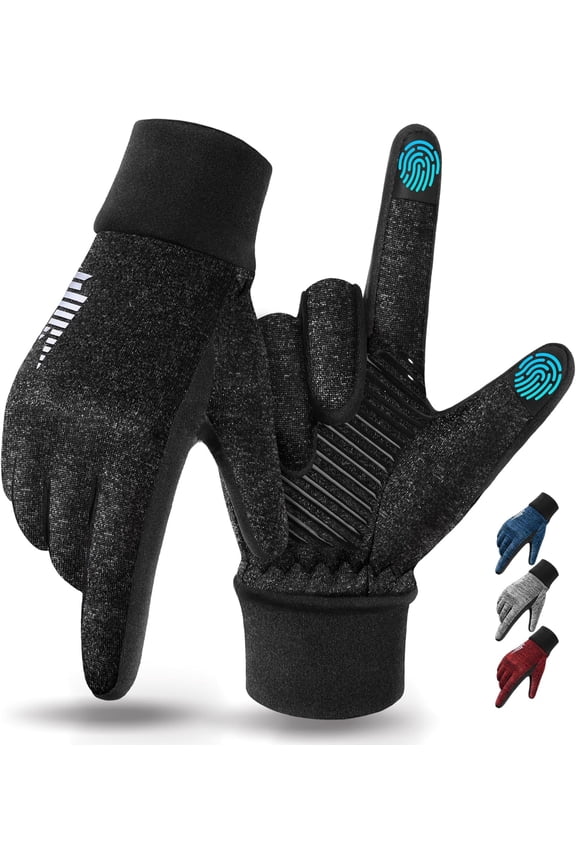 Lightweight Winter Running Gloves, Touch Screen & Anti-Slip Warm Thermal Glove Liners, Cool Weather Driving Cycling Hiking Biking Walking Sporting for Women Men
