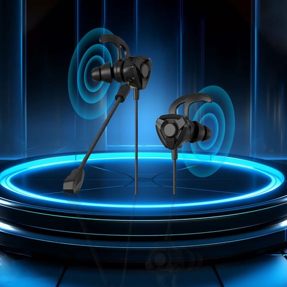 Lightweight Wired Gaming Earbuds - 3.5mm In-Ear Headset With Detachable Microphone, Noise Isolating Design For Laptop And Mobile, Includes Extra Ear Caps