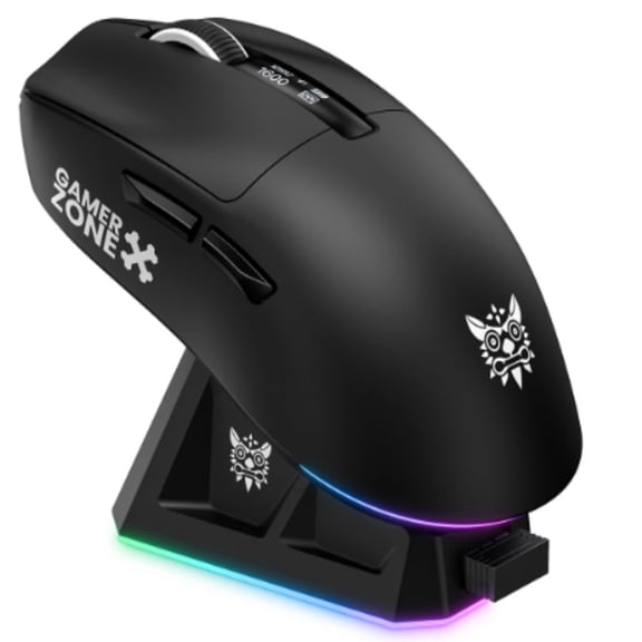 HEPLUBLightweight Wireless Gaming Mouse, Bluetooth Mouse with Charging Dock, Paw3311 Optical Sensor, Ergonomic Three-Mode Design, Compatible with Windows/Mac/PC, Suitable for Gaming and Office, Black
