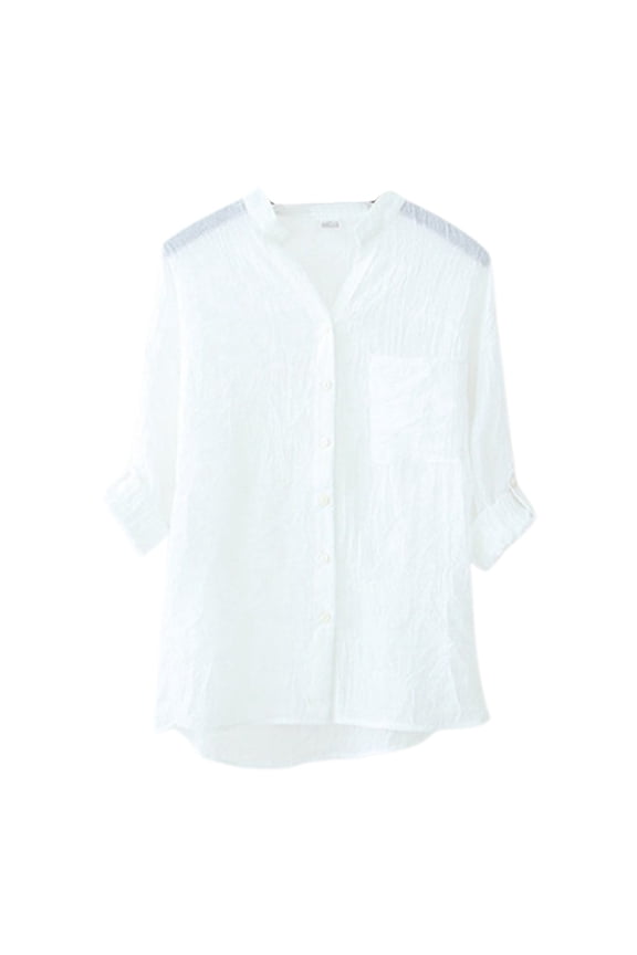 Lightweight Women's Linen Sunscreen Shirt: Japanese Style, Loose Fit, Breathable, for Casual Outings in Summer