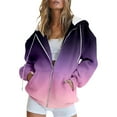 thumbnail image 1 of Lightweight Women's Zipper Hooded Cardigan With Pockets Casual Jacket For Everyday Wear And Outdoor Activities plus Size Western Wear Women plus Size Outerwear Winter for Women Jacket Women Anorak 2xl, 1 of 5
