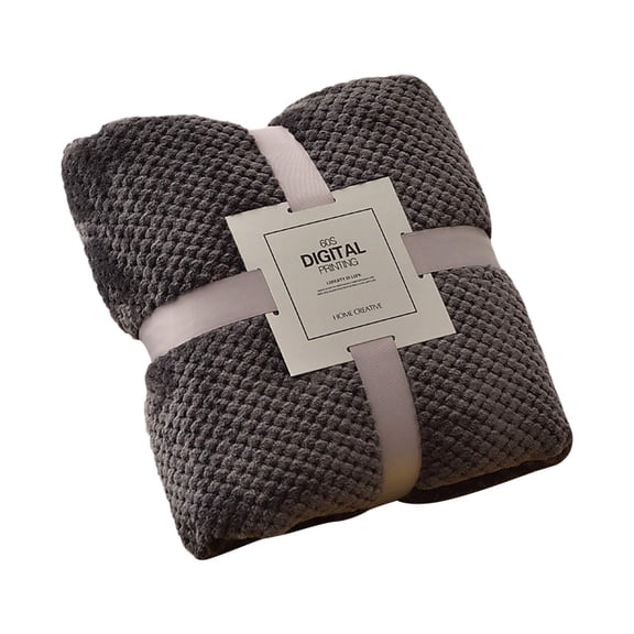 Lightweight Wool Blanket for Summer Autumn Sofa Bed Travel All Seasons Soft Cozy Throw, 100x70 cm, Deep Gray