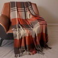 thumbnail image 1 of Lightweight Wool Plaid Blanket – 55" x 83" Ultra-Soft & Warm Alpaca-Style Throw  Blanket– Includes Travel Storage Bag – Perfect for Camping, Home, Office (Checkered Pattern), 1 of 5