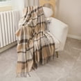 thumbnail image 1 of Lightweight Wool Plaid Blanket – 55" x 83" Ultra-Soft & Warm Alpaca-Style Throw  Blanket– Includes Travel Storage Bag – Perfect for Camping, Home, Office (Checkered Pattern), 1 of 5