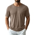 thumbnail image 1 of Lightweight Workout Shirts for Men - Crewneck Running Athletic Quick Dry Cooling T-Shirts Short Sleeve Gym Tops Sizes XS-2XL Coffee, 1 of 9