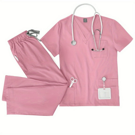 Lightweight Workwear Set Relaxed Fit Scrubs for Professionals Durable Easy To Wash