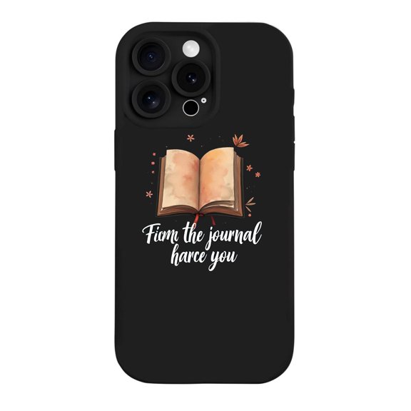 Lightweight Yellowing Resistant iPhone 15 Pro Case with Open Book Design & Orange Stars - Stylish Journal Harcée Inspired Cover