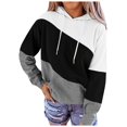 thumbnail image 1 of Lightweight Zip Up Hoodie Women Fall Winter Loose Fit Hooded Long Sleeve Dolman Cold Shoulder with Pocket Solid Color Leisure Cotton Sweatshirt Sweatshirts(Black,XL), 1 of 6