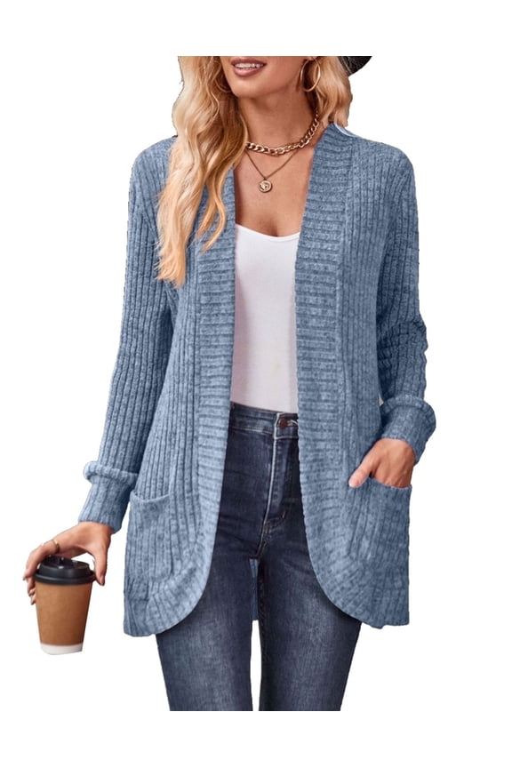 Lightweight and Cardigan for Women Solid Color Open Front Loose Fit Cardigans Soft Women Coat With Pokets Cogild