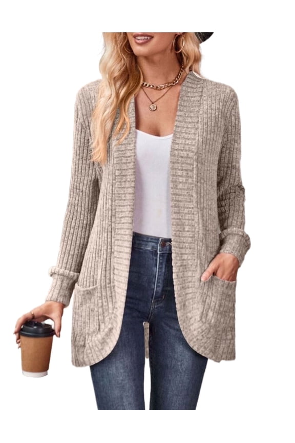 Lightweight and Cardigan for Women Solid Color Open Front Loose Fit Cardigans Soft Women Coat With Pokets Cogild