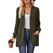 Lightweight and Thin Spring Cardigan For Women Solid Color Open Front Loose Fit Cardigans Soft Women Coat With Pokets Cogild
