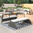 thumbnail image 1 of Lightweight convertible outdoor rattan loveseat / Easy to move for different occasions, 1 of 7