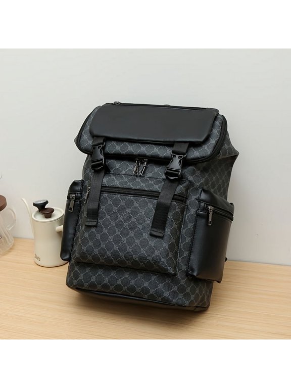 Lightweight, high-capacity PU backpack compatible with iPads and other tabletsa stylish backpack for travel and campus life, featuring a dedicated tablet compartment, a breathable back panel, and se