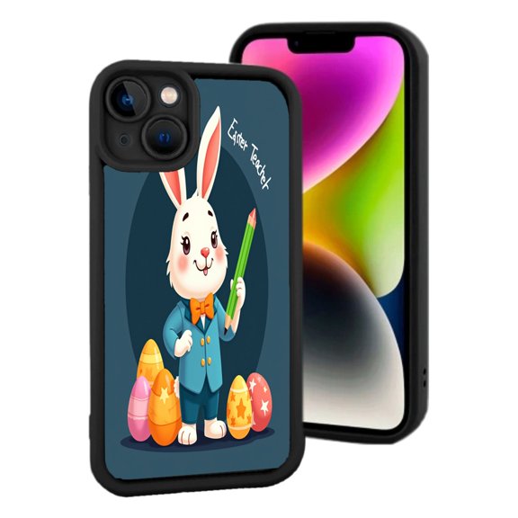 Lightweight iPhone 15 Case - Colorful Easter Design with Festive Eggs Cheerful & Playful Style for Spring Celebrations