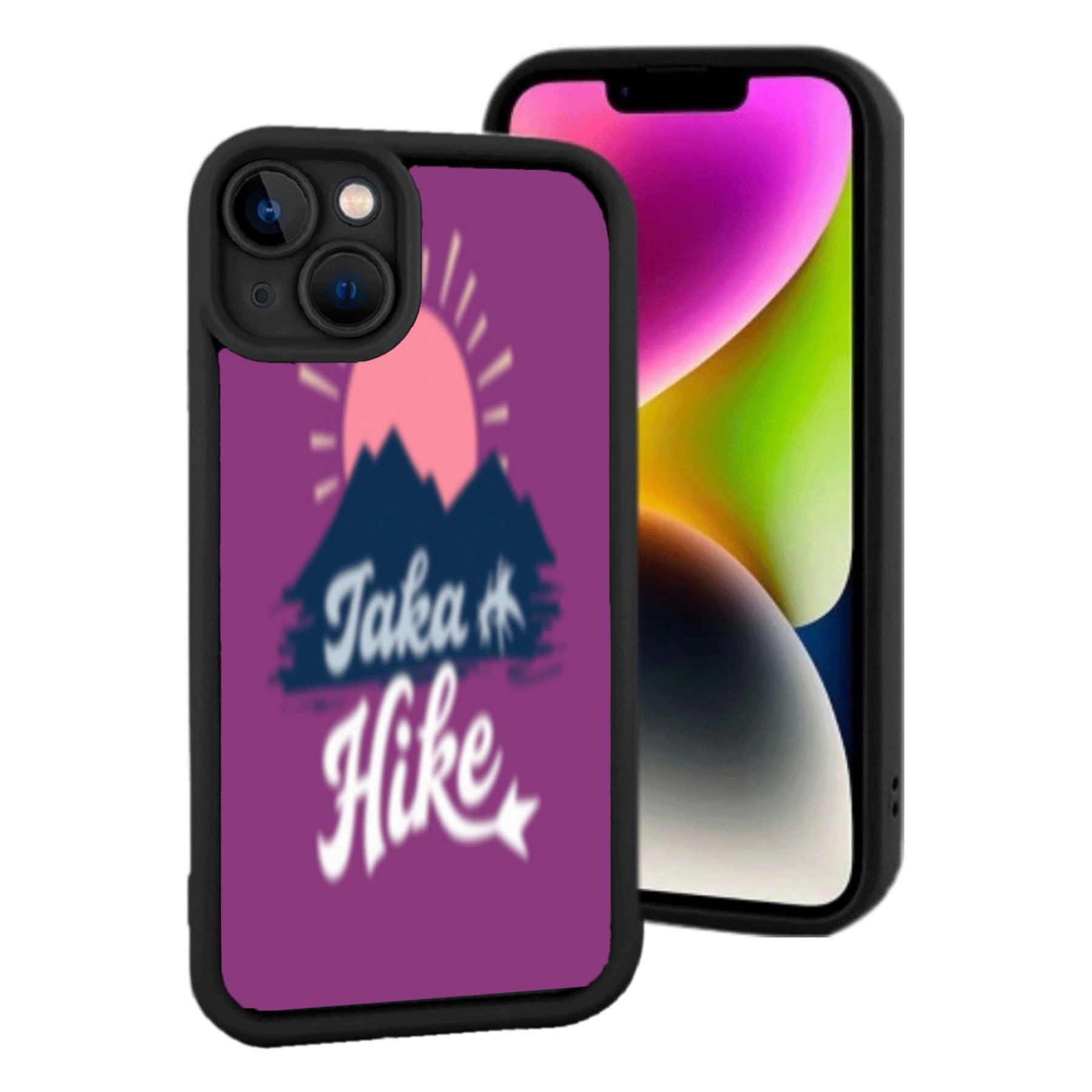 Lightweight iPhone 15 Case - Purple Background with Stylized Sun ...