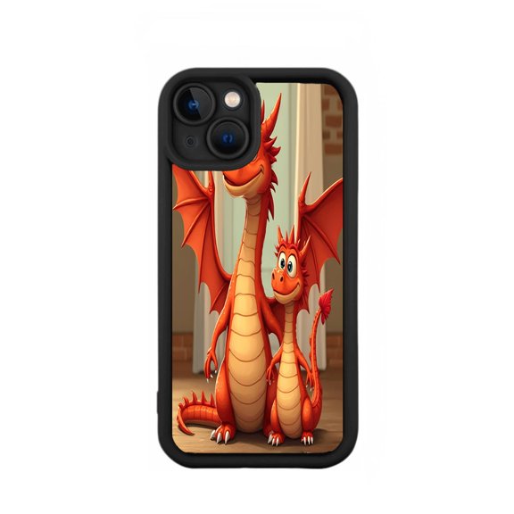 Lightweight iPhone 15 Case - Yellowing Resistant with Playful Dragon Pattern Design Perfect for and Dragon Lovers