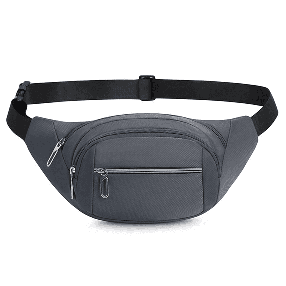 Lightweight multi-purpose mobile phone pockets men and women outdoor casual messenger chest bag - light grey