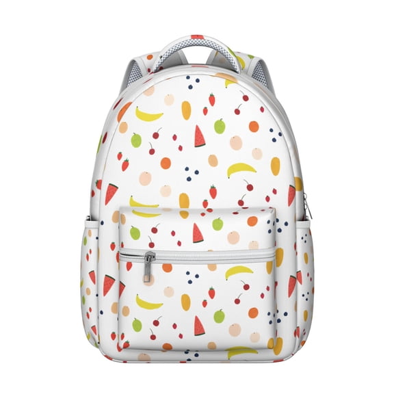 Lightweight school bag for daily use with aesthetic watermelon print cute small backpack for school and tropical fruit themed compact travel backpack