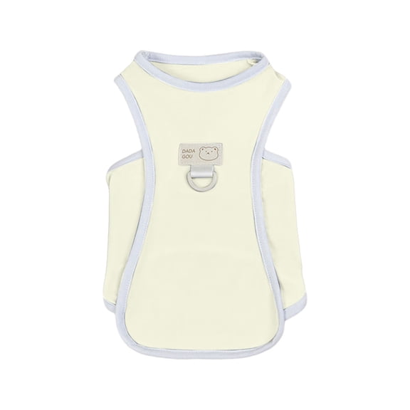 Lightweight stretch polyester solid dog sun tank top with built in d ring leash attachment breathable cooling vest for small breeds chihuahua cats