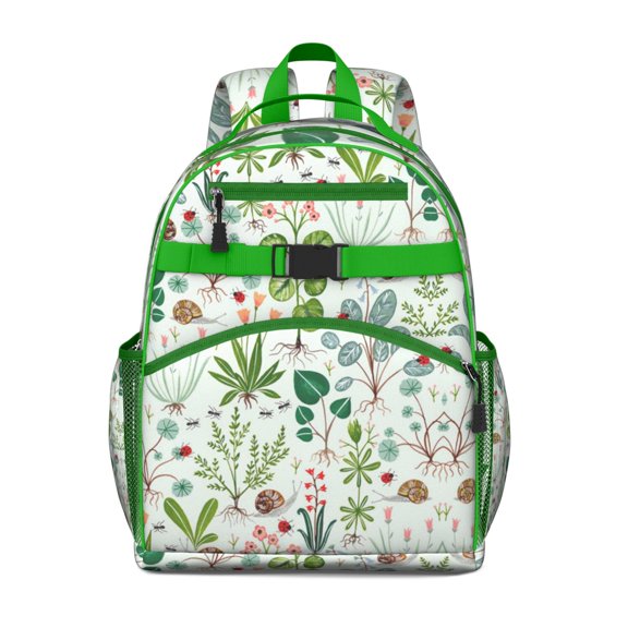 Lightweight student backpack, spacious and durable, water-resistant with multiple compartments, perfect for travel, accented with Floral prints.