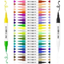 Lightwish 48 Colors Acrylic Paint Markers, 24Pcs Dual Tip and Two Colors Acrylic Paint Pens Art Pen for Adults, Students