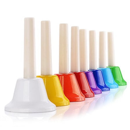 Lightwish - Colorful 8 Note Diatonic Metal Hand Bells Set For Children