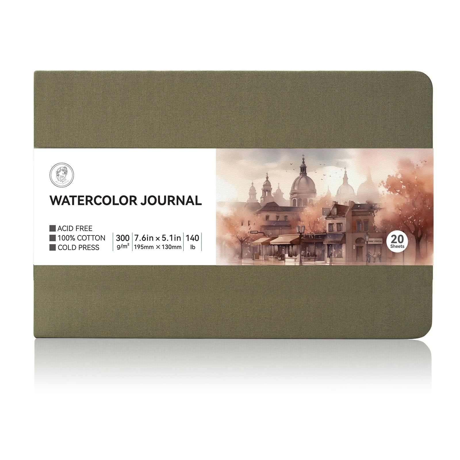 SEMLEART Watercolor Journal - 6.49x6.49 Inches, 140lb Cold Press Paper, 30 Sheets - View #2