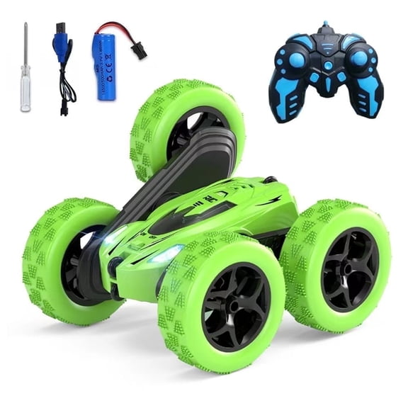 Lightyear Remote Control 4WD Off-Road Stunt Car, 2.4GHz Green with Light