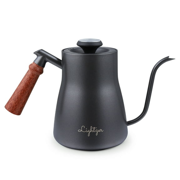 Lightzer Stainless Steel 27oz Goose Neck Teapot with Thermometer for Precise Pouring