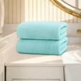 thumbnail image 1 of Lignoak 2Pcs Towel Bath Towel Set Velvet Spun Highly Absorbent Soft Bath Towel Suitable For Bathroom Spa Gym Green 35*75Cm, 1 of 6