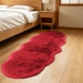 thumbnail image 1 of Lignoak 71In Extra Large Rug, Plush Soft For Bedroom Living Room, Non Slip Thick Washable Red 50X180Cm, 1 of 6
