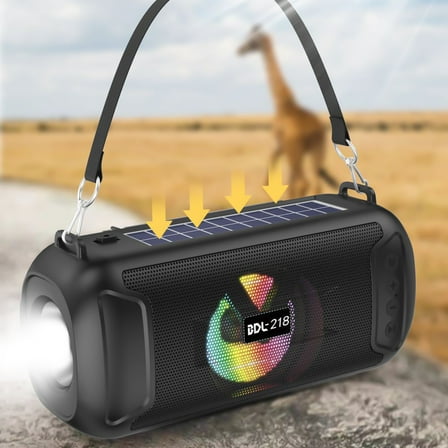 Lignoak Bluetooth Speaker, Mighty Sound,, 1200Mah Power Bank, Portable Speaker With Built-In Handle For Outdoor Black