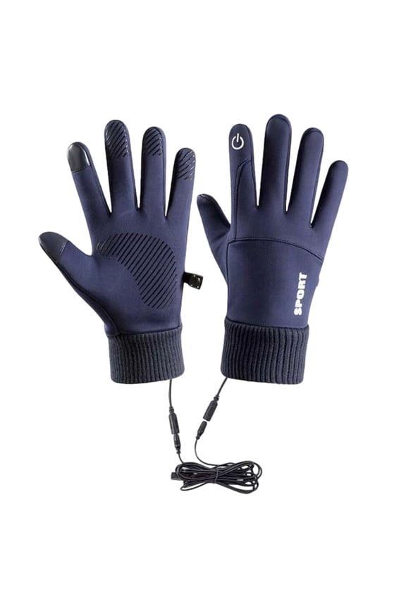 Heated Gloves For Men Women Mittens Touchscreen Waterproof Usb Winter Gloves Heating Glove For Driving Cycling Hunting Hiking Navy Xl