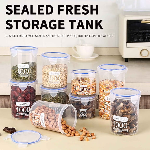 Lignoak Sealed Plastic Food Cans, Storage Tanks For Grains Miscellaneous Grains, Kitchen Snack Refrigerator Organization, Space Saving Durable Storage Boxes 1500Ml