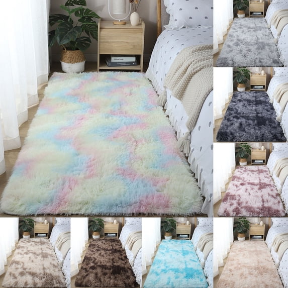Lignoak Tie-Dye Rug For Living Room, Soft Modern Area Rugs Rug Home Room Carpet Decor Floor Mat Purple 50*160Cm