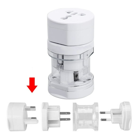Lignoak Universal Portable Travel Plug Adapter 4 In1 Multi-Function Charger Socket Converter Electrical Adaptor Plug White Free Size