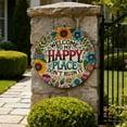 thumbnail image 1 of Lignoak Welcome To My Happy Place Metal Wall Sign Color Free Size, 1 of 7